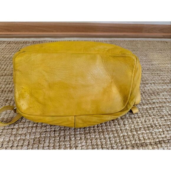 Opelle Mustard Yellow Genuine Leather Backpack Sling Bag Women Zip Closure main image 7